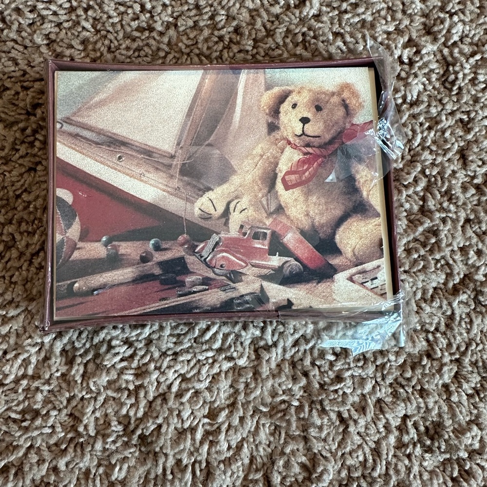 Hallmark Teddy Bear Stationery Set - Red and Brown